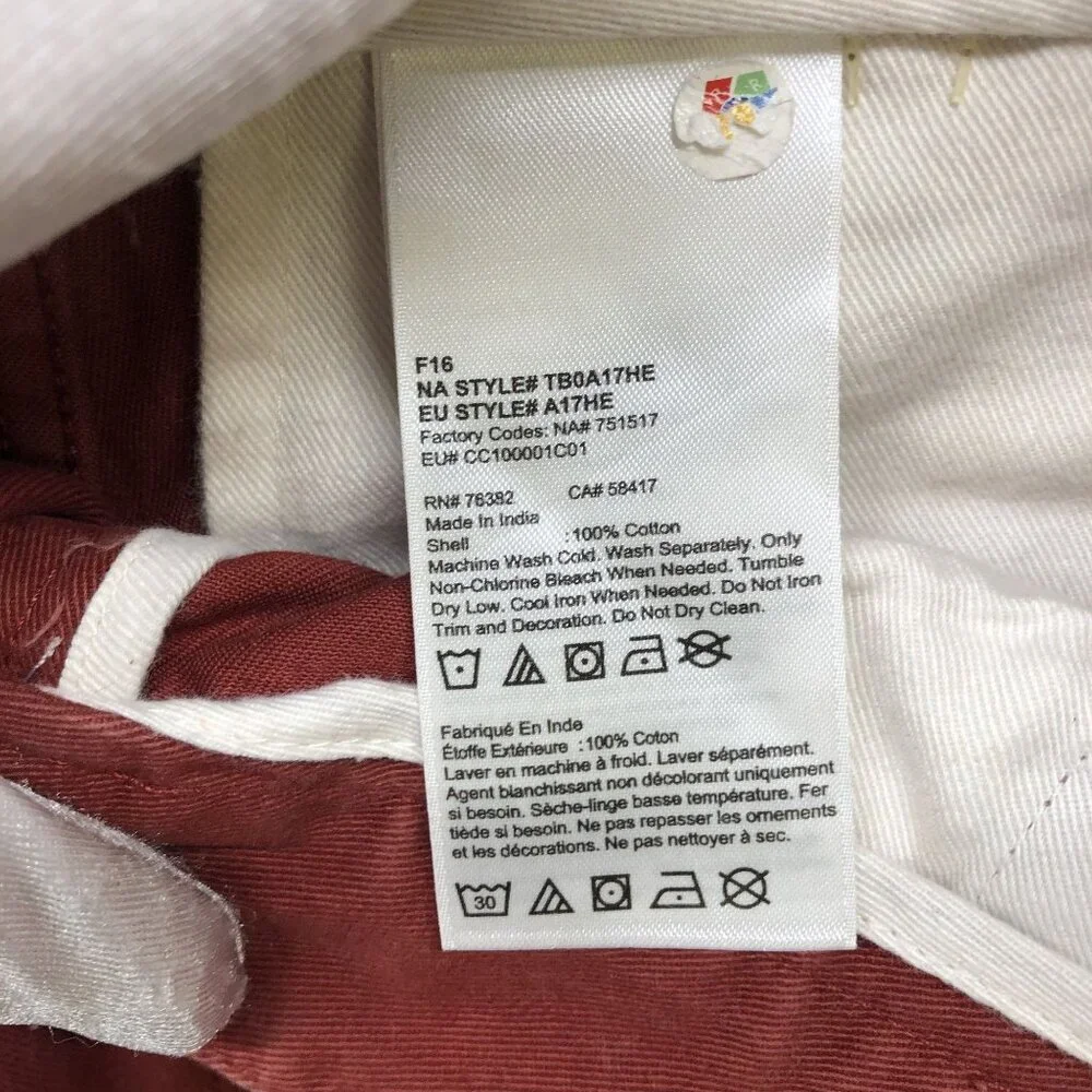 Timberland Chino Pants Mens Size‎ 38 Straight Leg Brown Flat Front Cotton